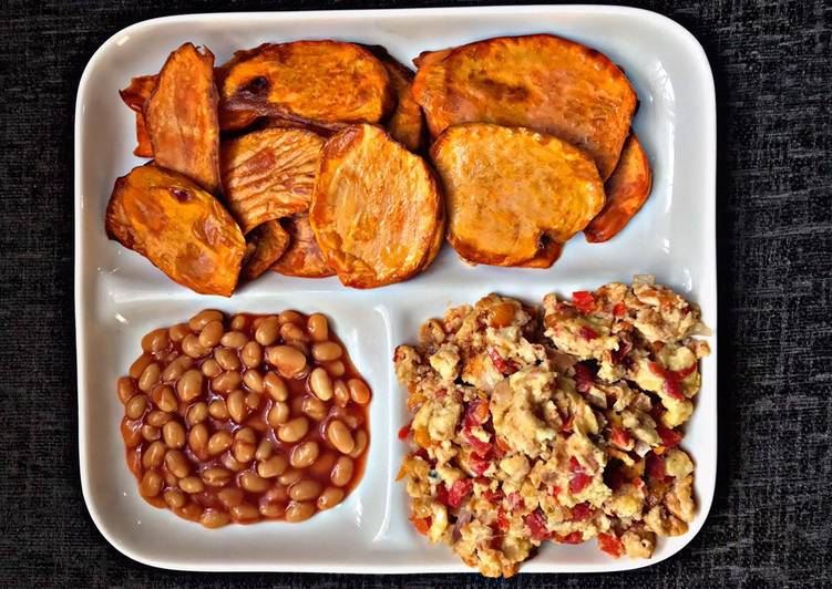 Breakfast: Sweet Potatoes Fries with Scrambled Eggs