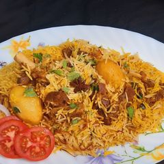 A picture of Muslim Style Mutton -Potato Biryani.