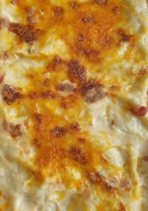 A picture of Lasagna - with homemade Bechamel sauce.