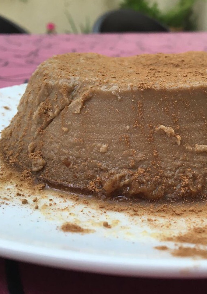 Una foto de Flan fit de avena y café