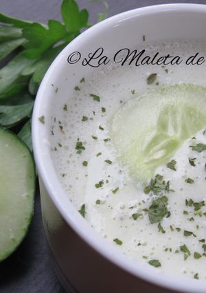 A picture of Chilled Cucumber and Soy Yogurt Soup.