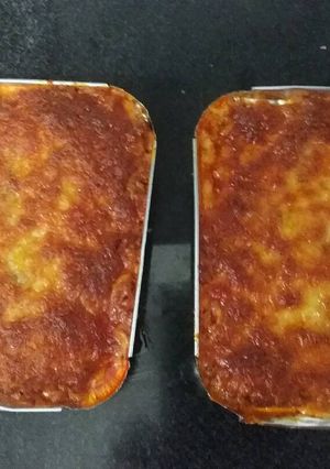 Una foto de Lasaña de berenjenas con carne