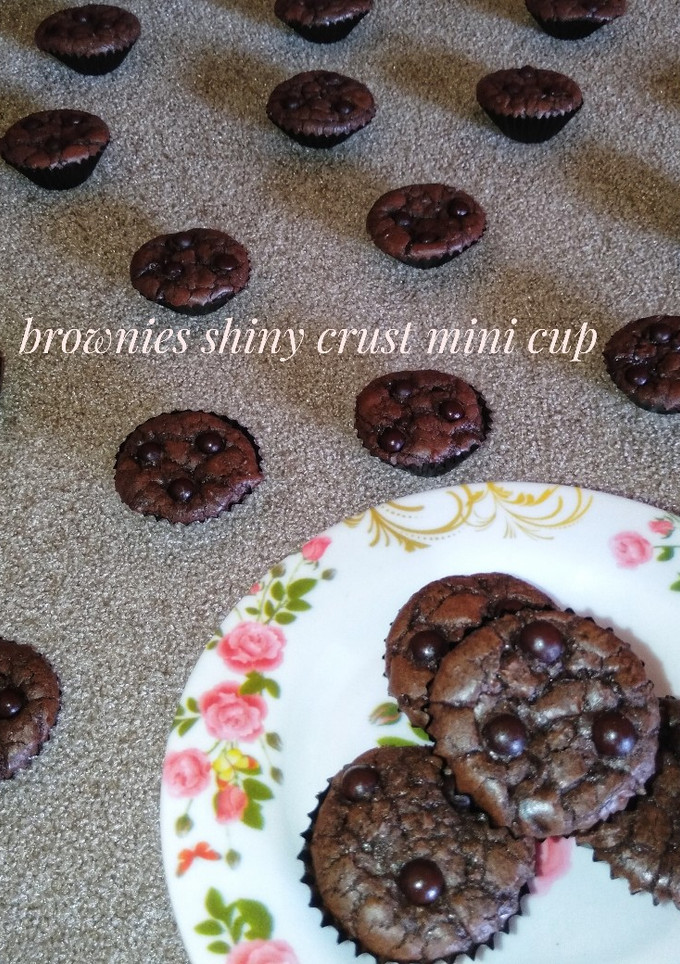 Foto resep Brownies Shiny Crust Mini Cup