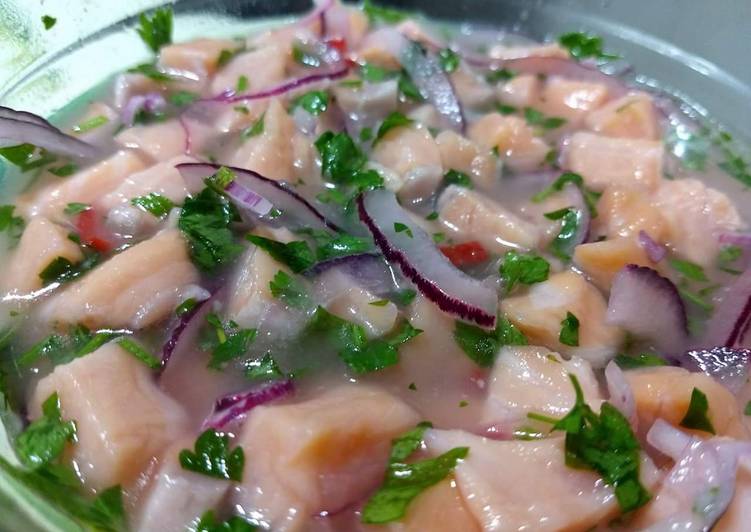 Ceviche de salmão Receita por Filipe Bernardo Cookpad