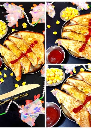 कॉर्न वेज चीज़ सैंडविच (Corn veg cheese sandwich recipe in hindi) रेसिपी मुख्य फोटो