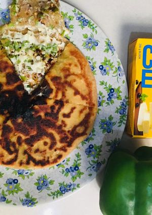 ચીઝ કેપ્સીકમ ગાર્લિક પરાઠા (Cheese Capsicum Garlic Paratha Recipe In Gujarati) રેસીપી મુખ્ય ફોટો