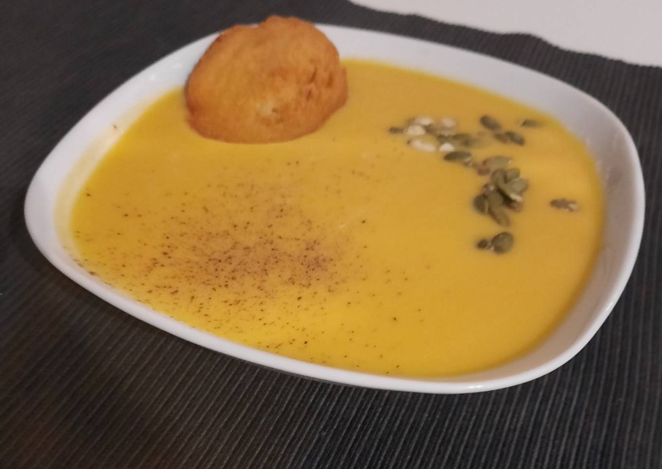Crema de calabaza y queso