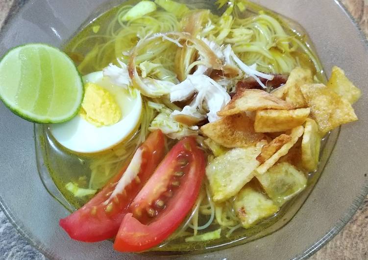 Resep Soto Ayam Keripik Kentang Bumbu Iris, Lezat Sekali