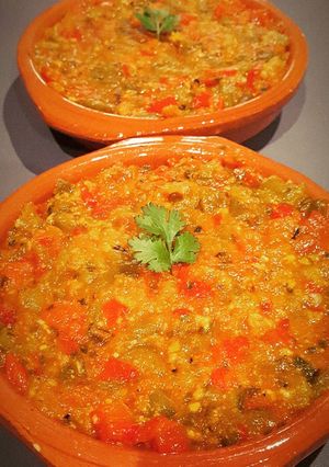Une photo de Salade cuite tomates / poivrons
