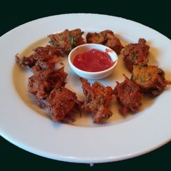 A picture of Red Amaranth Fritters.