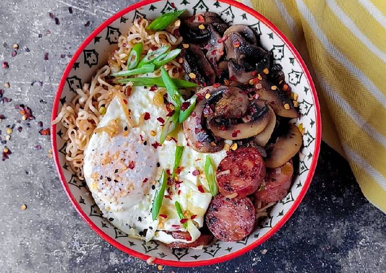 Steps to Make Super Quick Homemade Ramen Noodle Breakfast Bowl