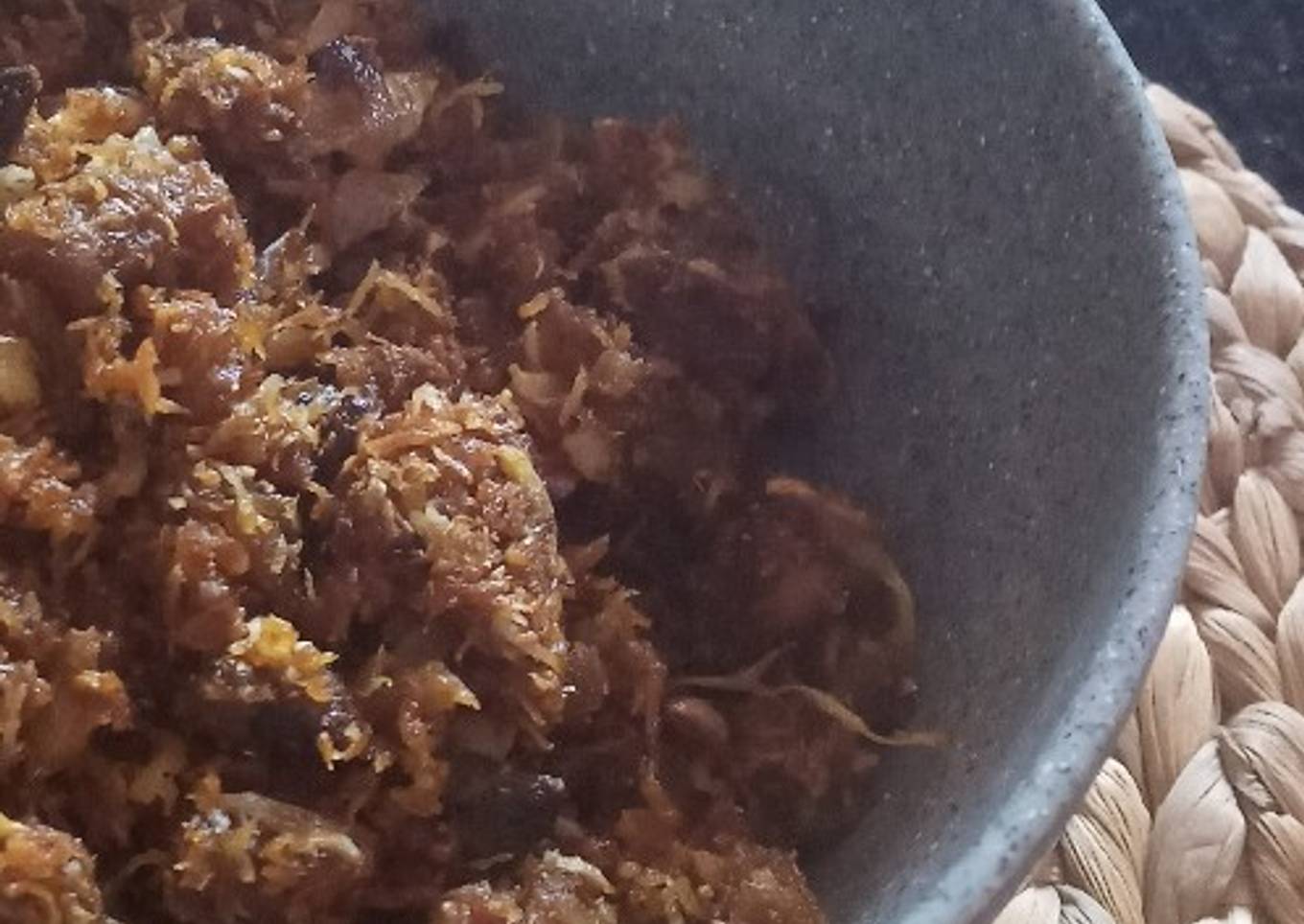 Serundeng daging kambing - resep kuliner nusantara