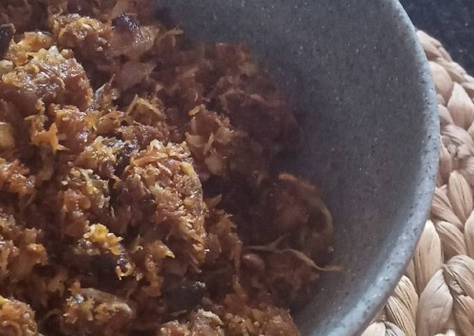 Anti Ribet, Bikin Serundeng daging kambing Simpel