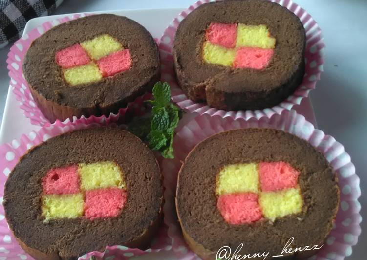 Chocolate moka roll cake