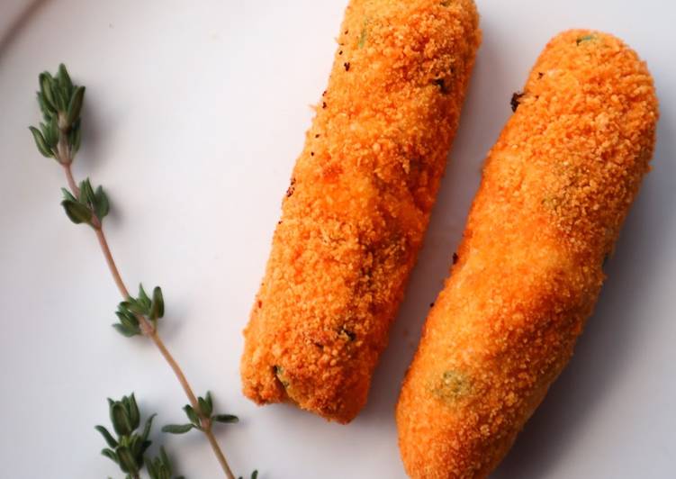 Recipe of Homemade Chicken and Peas Croquettes