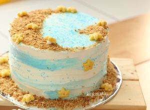 Foto resep Tutorial Menghias Kue Tema “Pantai” dengan Buttercream (Simple Decor)