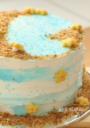 Foto resep Tutorial Menghias Kue Tema “Pantai” dengan Buttercream (Simple Decor)