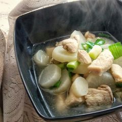 A picture of Turnip and Chicken Soup.