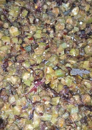 A picture of Kurkuri bhindi.