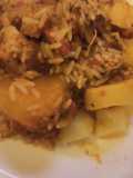 Guiso de arroz y pata de cerdo