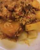 Guiso de arroz y pata de cerdo
