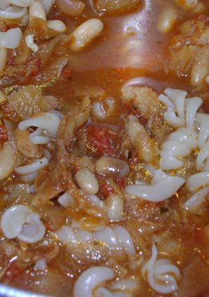 Una foto de Bacalao con fideos del nono Nilo
