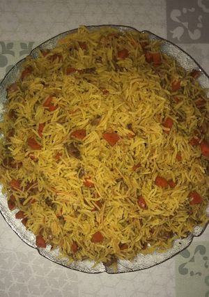 صورة لوصفة رز بالجزر واللحم