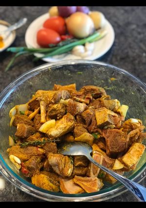 A picture of Curry Lamb/ Goat Which you can gain access to.