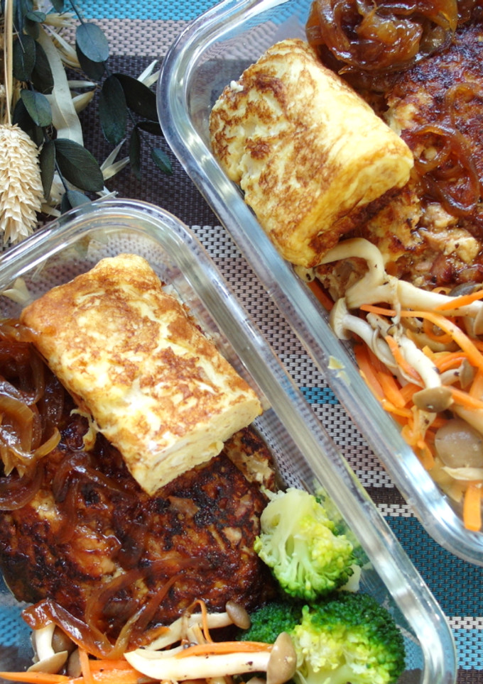 【減脂便當】鮪魚豆腐漢堡排便當 的食譜成品照片
