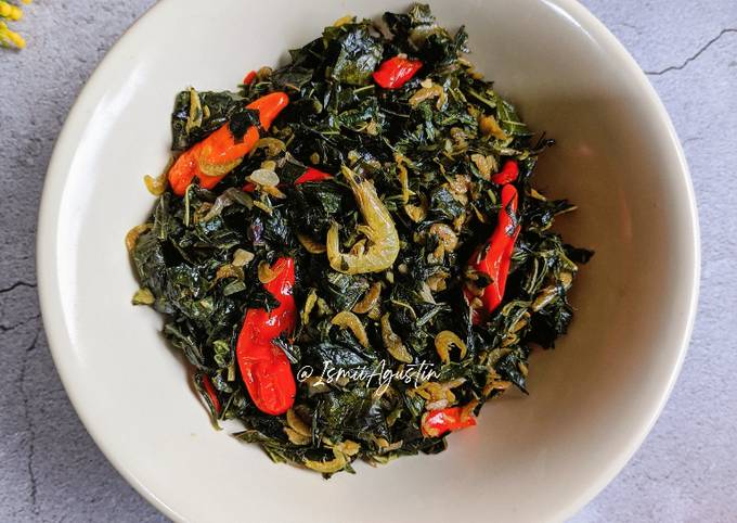 Resep Tumis Daun Singkong Rebon Oleh Ismiiagustin Cookpad