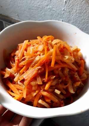 Hình của món Su hào xào cà "dốt" 🥕🥕.