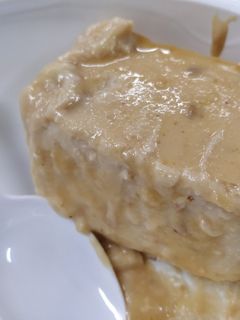 Una foto de Flan de turrón almendra