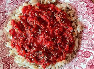 Una foto de Salsa de tomate 🍅 tipo Filetto sin azúcar 🍝