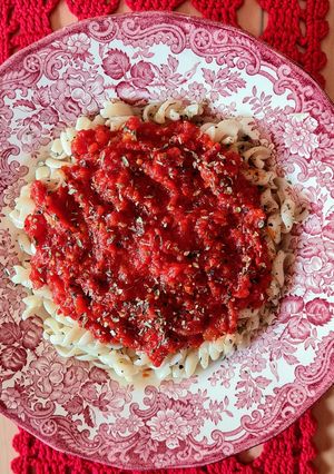 Una foto de Salsa de tomate 🍅 tipo Filetto sin azúcar 🍝