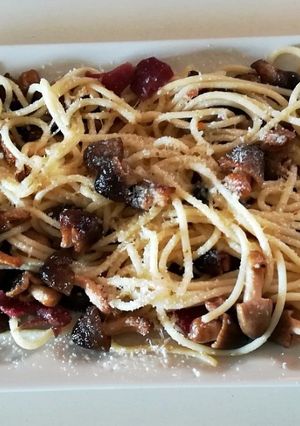 Una foto de Fredolic con jamón y espagueti