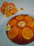 كيكة الكراميل والبرتقال المقلوبة 🍮🍊