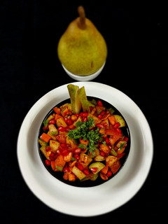 A picture of Babugosha (Indian pear) Chaat.