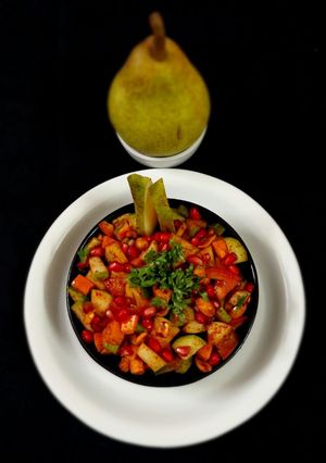 A picture of Babugosha (Indian pear) Chaat.