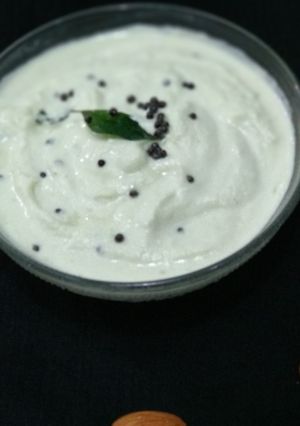 A picture of Almond/ Badam Chutney.