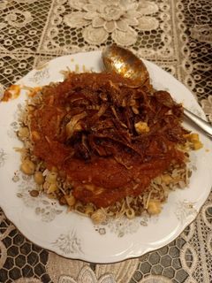 صورة لوصفة الكشري المصري في حلة واحدة