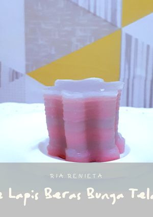 Foto resep Kue lapis beras bunga telang