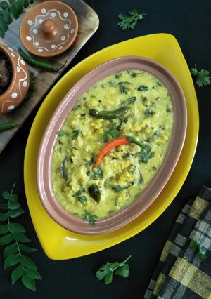 A picture of Khaataa (Green Moong Daal And Rice Khichdi).