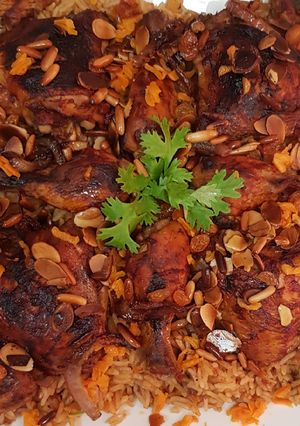 صورة لوصفة أرز بخاري بالدجاج والجزر