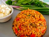 برغل بالبندورة والخضار والحبق🍅🌶🫑🌱🌱