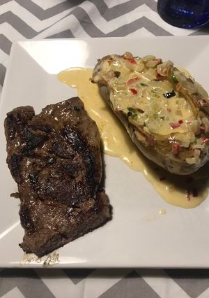 Una foto de Ojo de bife con papa rellena