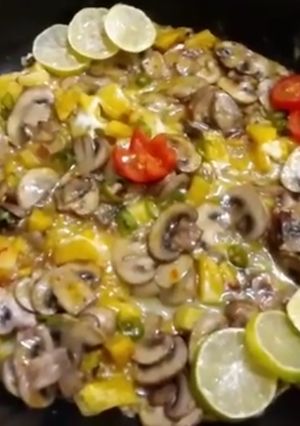 عکسی از دستور خوراک قارچ و تخم مرغ فرانسوی