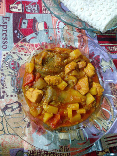 عکسی از دستور خوراک مرغ و بادمجان