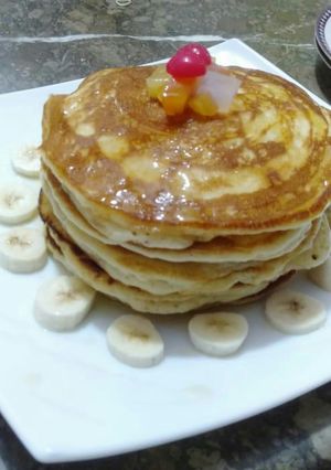 A picture of Healthy nashta for my kids banana pancakes 🥞.