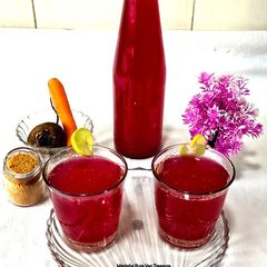 Beetroot Carrot Kasundi Flavor Kanji - Tangy Probiotic Gut Health Drink A picture of Beetroot Carrot Kasundi Flavor Kanji - Tangy Probiotic Gut Health Drink.