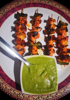 மஷ்ரூம் டிக்கா (mushroom tikka recipe in Tamil) செய்முறை முக்கிய புகைப்படம்